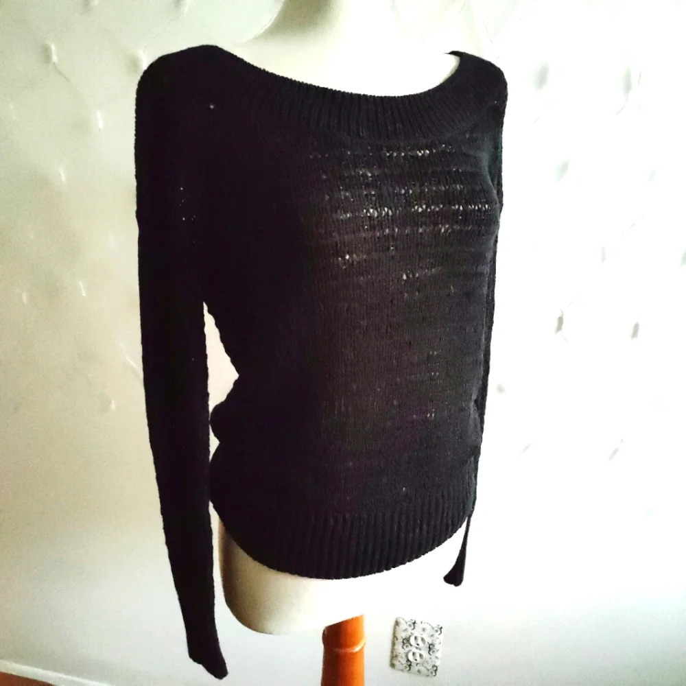 Victoria's Secret Knit Top • All Black • Size Medium